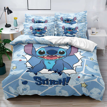 1 cartoon cute Stitch digital printed brushed down duvet cover,bedroom down comforter cover，bedding(No pillowcases，no quilt)