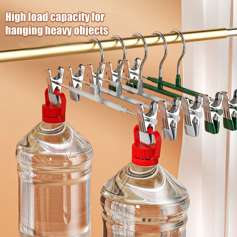 5-10pcs Clothes Rack With Adjustable Clip Anti-Slip Metal Windproof Clothes Hanger Pants Jacket Skirt Clip Closet organizer