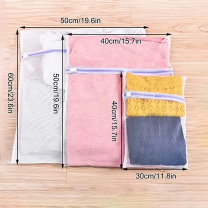 1Set Of 3 Zipper Purple Fine Mesh Three-Piece Set Of Classified Clothes Washing Machine Special Care Bag