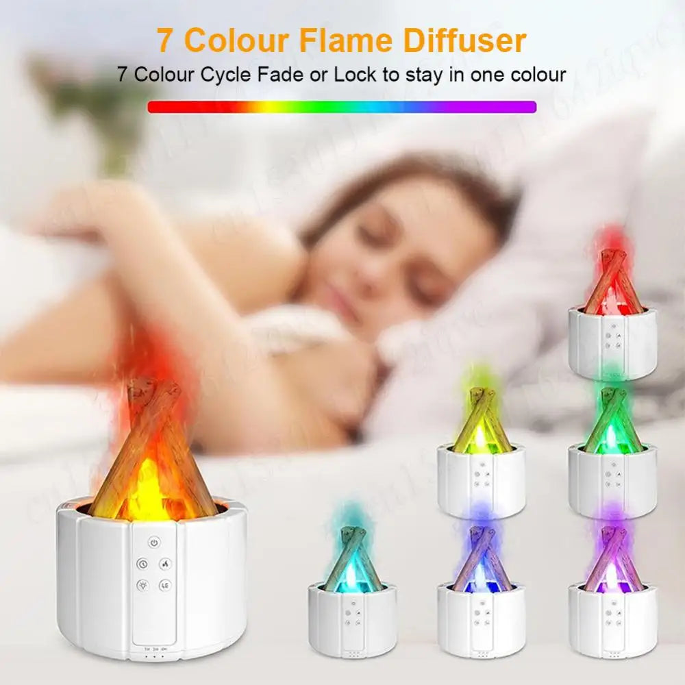 250ml Campfire Flame Aroma Diffuser Bonfire Air Humidifier Ultrasonic Cool Mist Maker Fogger Aromatherapy Essential Oil Diffuser