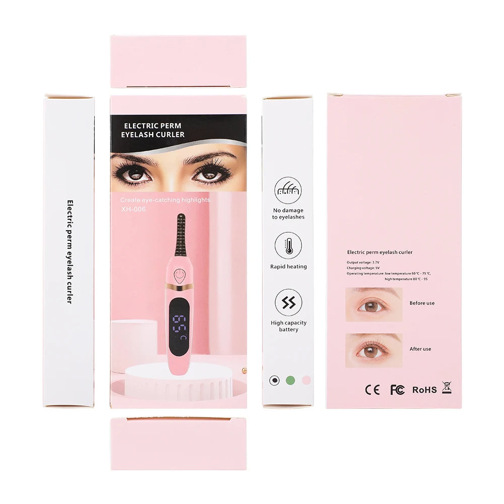 Electric Heated Eyelash Curler Portable Natural Eyelash Curling Device Long Lasting Professional Beauty  Eyelash Styling