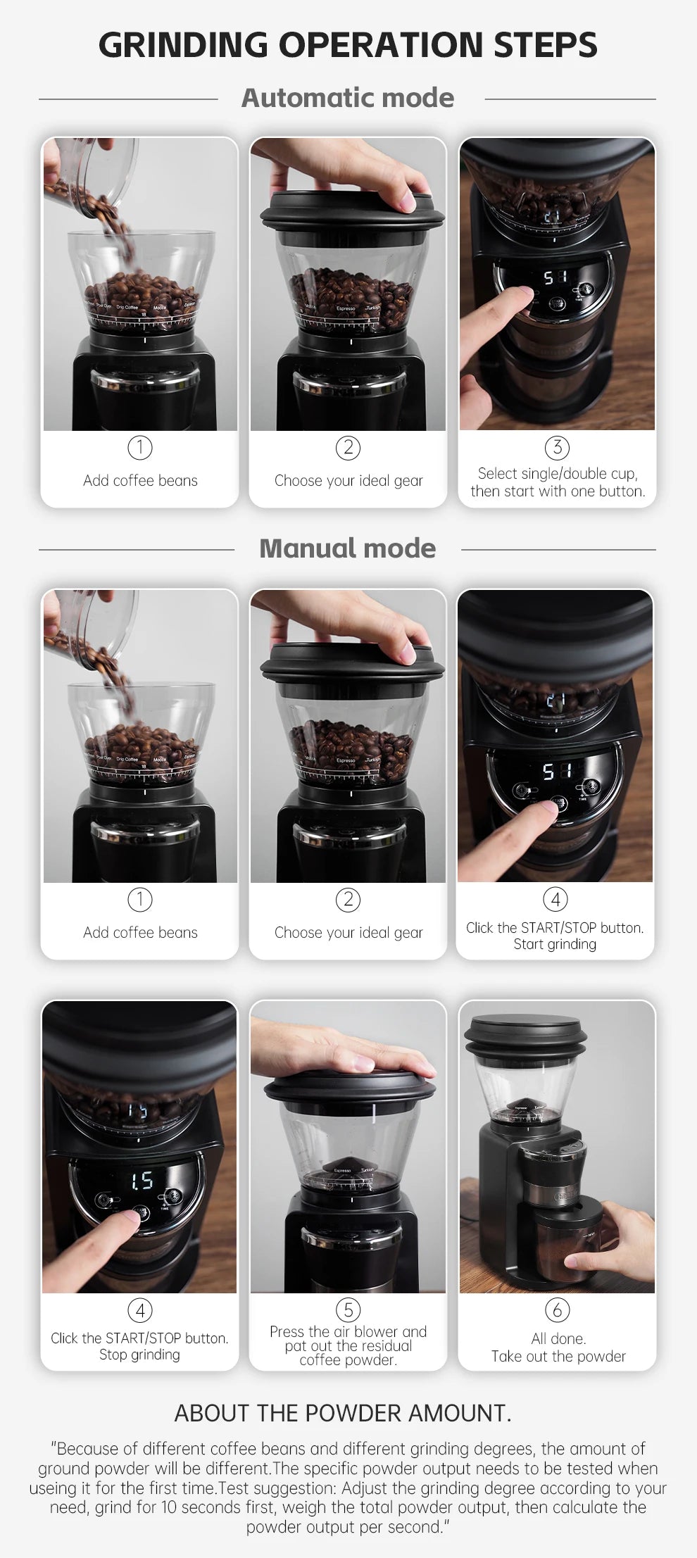 HiBREW Automatic Burr Mill Electric Coffee Grinder with 34 Gears for Espresso American Coffee Pour Over Visual Bean Storage G3