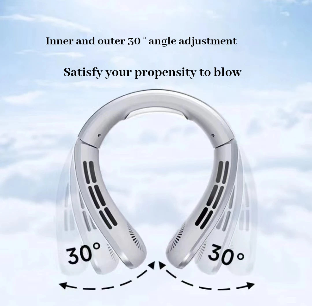 Portable Neck Fan, USB Rechargeable Hands-Free Bladeless Fan, 1-100 Adjustable Speeds, Quiet Wearable Fan for Outdoor and Indoor