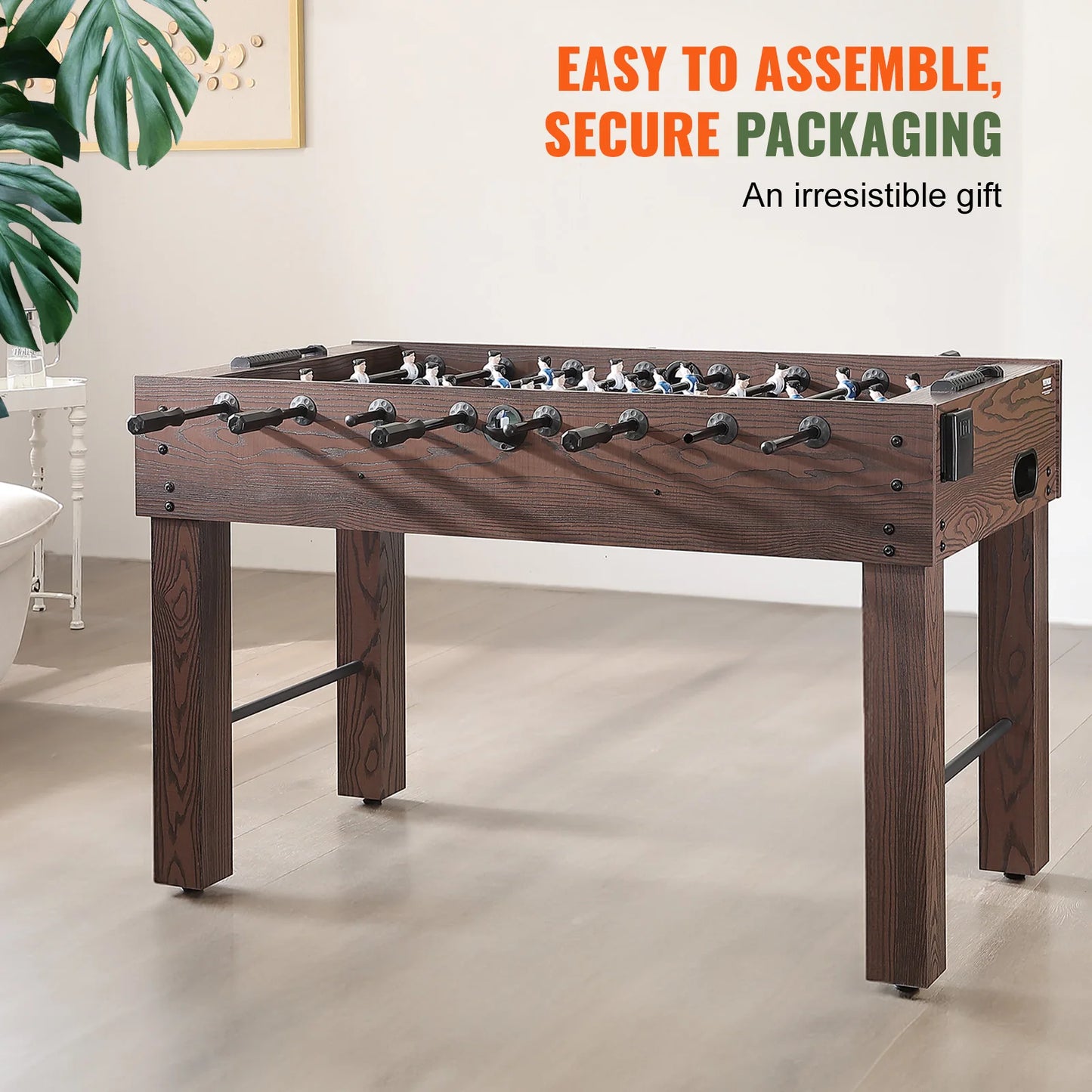 VEVOR Foosball Table Indoor Full Size Foosball Table for Family Soccer with Foosball Table Set Include 4 Balls and 2 Cup Holders