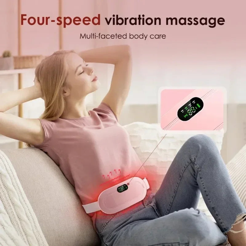 Abdominal Massager Menstrual Heating Pad Warm Uterine Belt Body Vibration Abdomen Electric Hot Compress Heating Palace Treasure