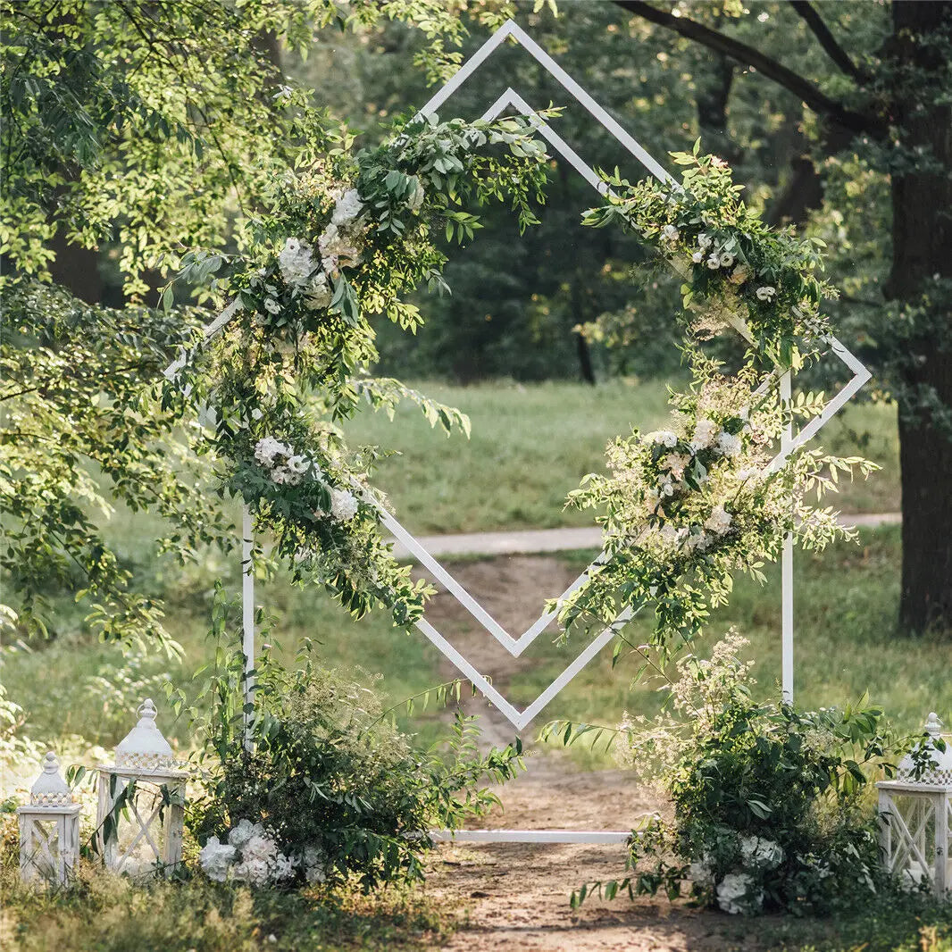 Wedding Arch Background Stand, Solid Metal Backdrop, Party Floral Arrangement, Large Sturdy, 2m