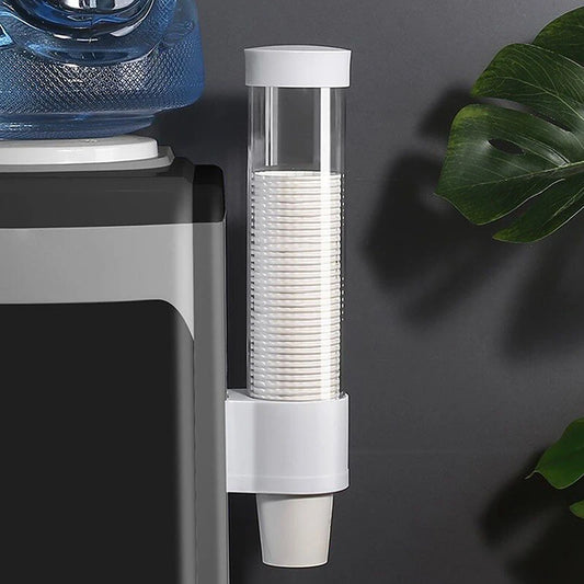 Paper Cup Holder Automatic Cup Taker For Home Office Dust-Proof Punch-Free Water Cup Holder Storage Rack Tableside Disposable