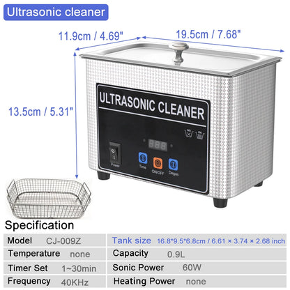 35w 60w Ultrasonic Cleaner Cleaning Jewelry Eyeglasses Dental Dentures Tooth Retainer Glasses Cleaner 110v 220v Ultrasonic Bath