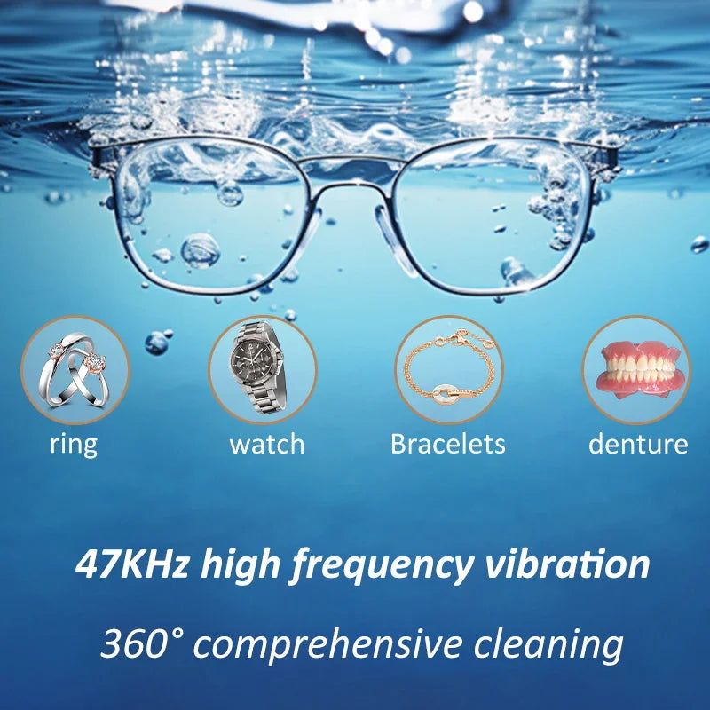 Ultrasonic Glasses Ultrasonic Cleaner Cleanser High Frequency Ultrasound Cleaning Bath For Glasses Jewelry Ultra Sonic Cleaner