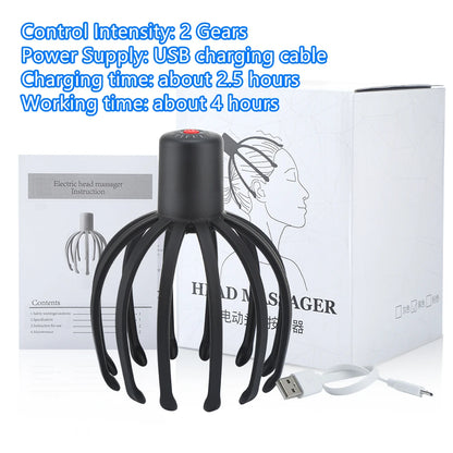 Electric Head Massager for Head Therapeutic Pain Relief 3D Stimulation Vibration Acupoint Relax Claw Scalp Massager Rechargeable