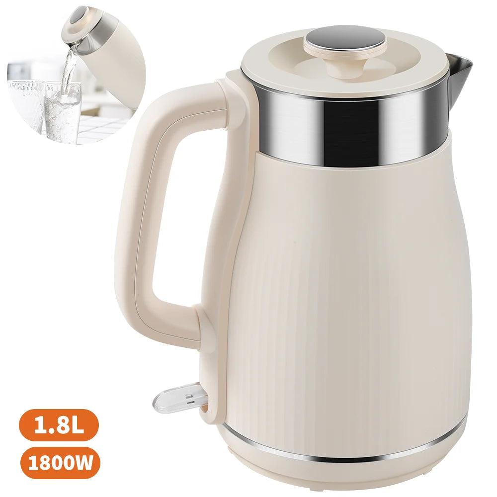 [UK Stock] 220-240V 1.8L Electric Kettle 1500-1800W Tea Kettle Water Boiler Home Kitchen water heater,Dry Boiling Protection