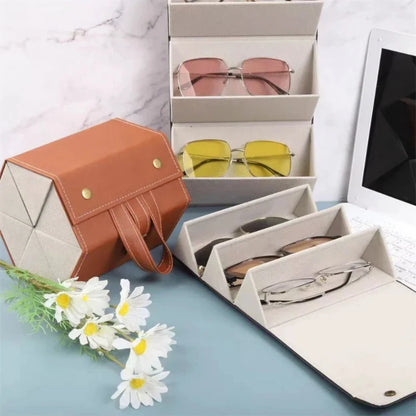 Portable Jewelry Boxes Organizer Travel Sunglasses Accessories Case 2/3/4/5/6 Grids Sunglasses Makeup Box Organizers Coin holder