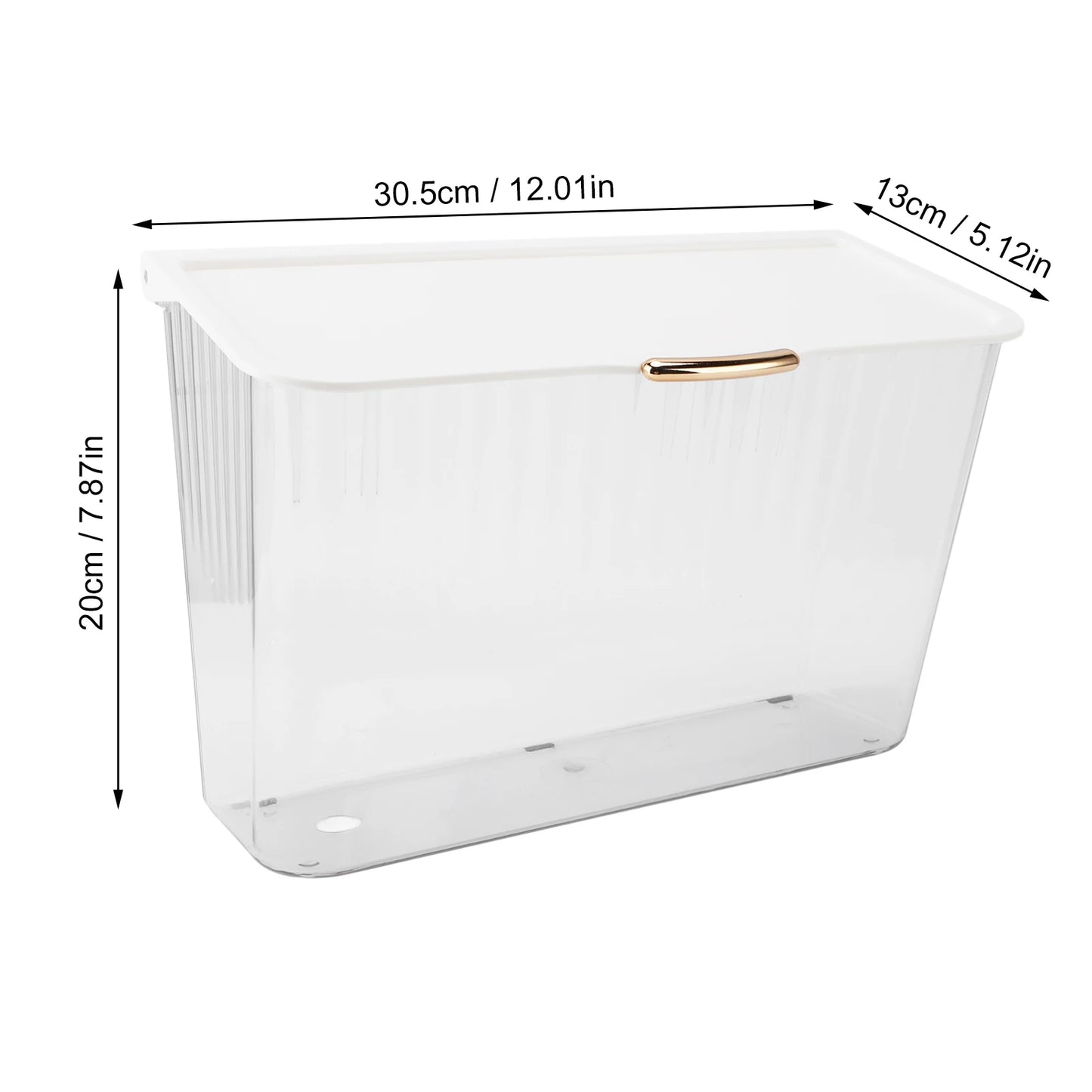 Transparent household clothing storage basket 4L bathroom perforation-free non-trace wall hanging dirty clothes socks dust-proof