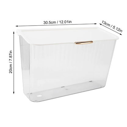 Transparent household clothing storage basket 4L bathroom perforation-free non-trace wall hanging dirty clothes socks dust-proof