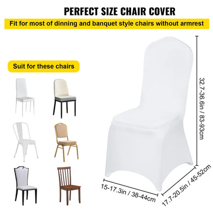 New 10-1PC White Wedding Chair Cover Spandex Stretch Slipcover Restaurant Banquet Hotel Dining Party Universal Chair Cover Decor