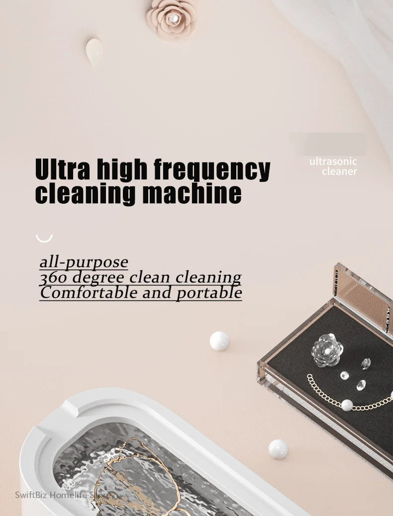 Xiaomi MIJIA Clean Ultrasonic Cleaner 550ml Portable Household Cleaning Machine Jewelry Cleaner Machine Ring Glasse Makeup Brush