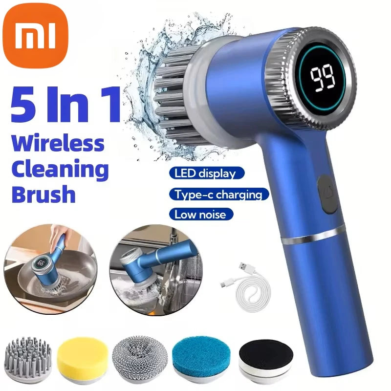 Xiaomi 6-in-1 Electric Cleaning Brush Electric Spin Cleaning Scrubber Electric Cleaning Parlour Kitchen Bathroom Cleaning Tools