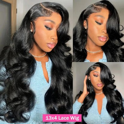 36 38inch Body Wave 13x4 Lace Front Wigs Human Hair 13x6 Transparent Lace Frontal Wigs PrePlucked 4x4 Lace Wigs For Women Bling