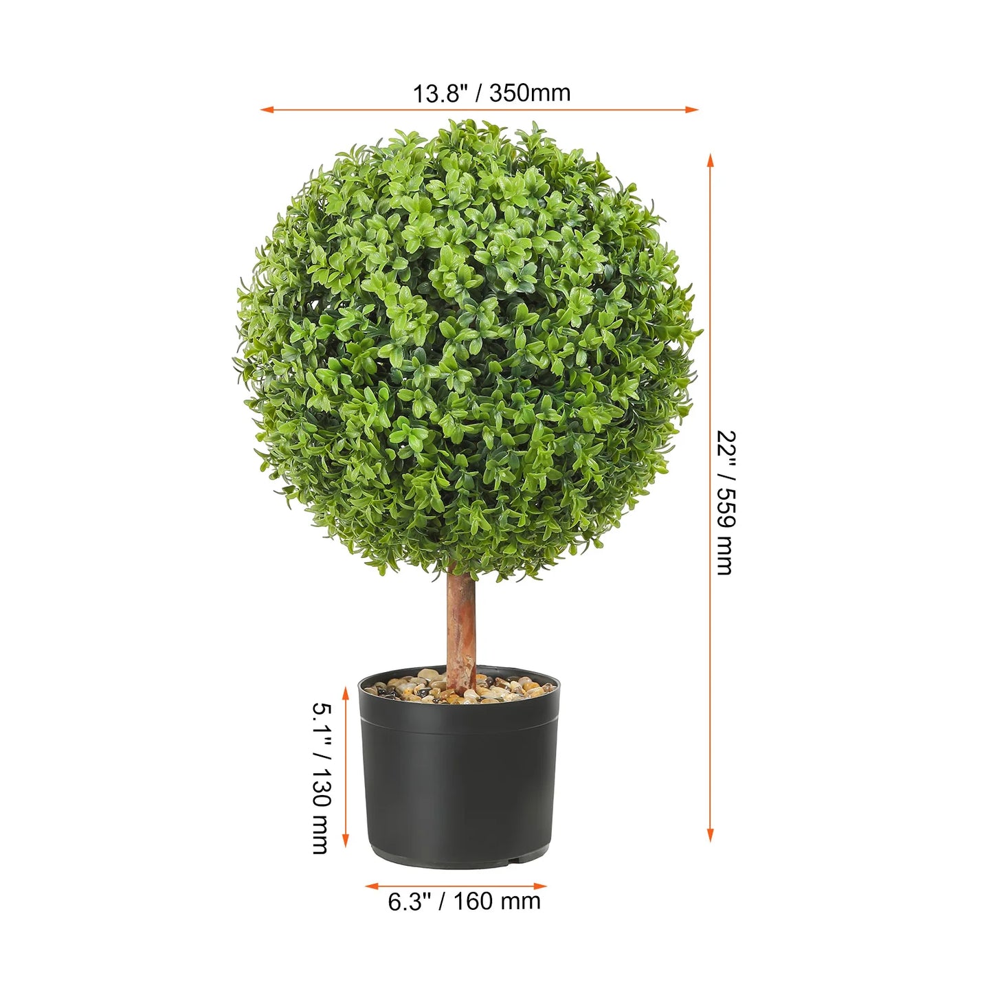 VEVOR 1/2pcs Artificial Boxwood Tower Topiary Spiral Artificial Plant 24/36/48in high Decorative Plants Green Plastic PE Tree