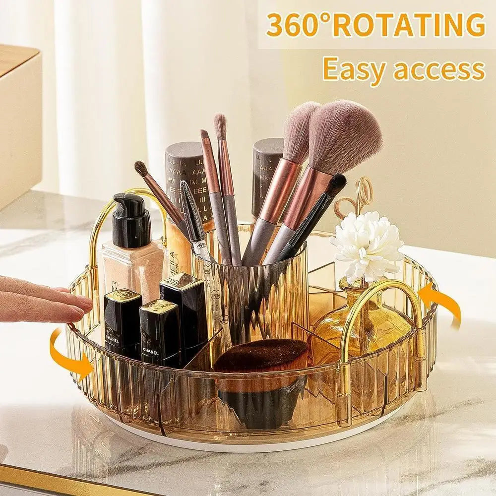 360° Rotating Cosmetics Storage Rack Large-capacity Perfume Skin Care Product Organizer Toilet Dressing Table Storage Shelf