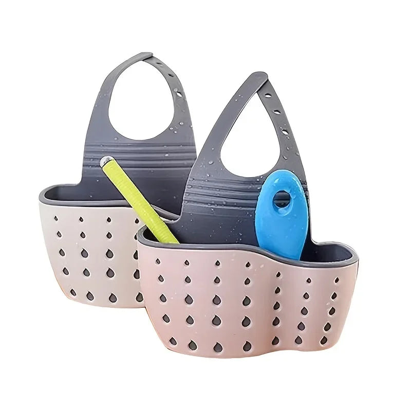 Sink Caddy Sponge Holder,Kitchen Sink Storage,Hanging Bag Basket Organizer for Sponges Soaps ,Cleaning Brushes Sink Accessories