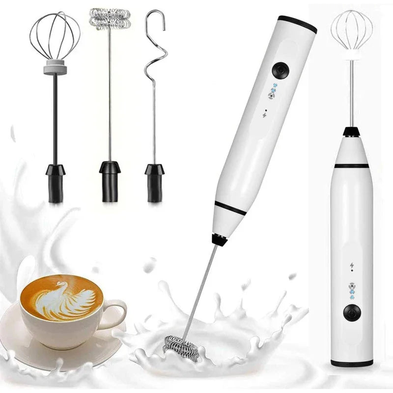 USB Electrical Milk Frothers Electric Handheld Blender with Mini Coffee Maker Whisk Mixer for Coffee Cappuccino Cream Foamer