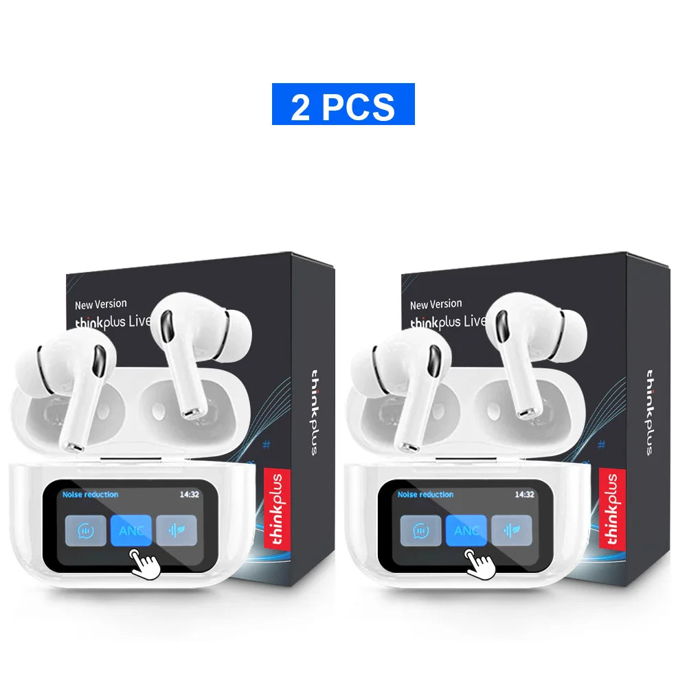 Original Thinkplus Wireless Bluetooth Earphones ANC Noise Reduction Earbuds HD Mic Call Gamer Earbuds LED Touch Screen Control