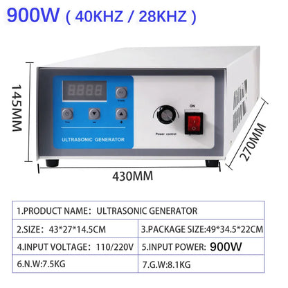 GENENG Ultrasonic Generator 40KHz Power Adjustable 600W/1500/3000W Converts Electrical Pulses Transducer Power Supply