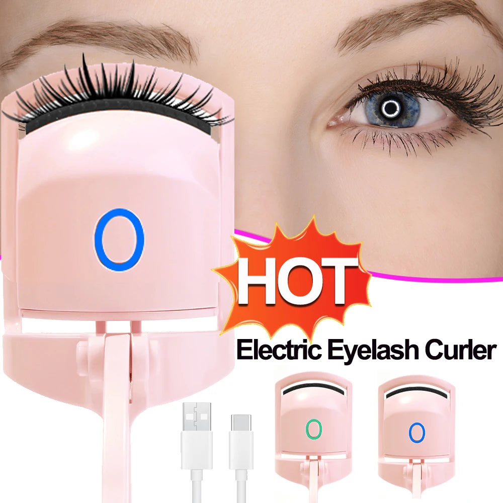 Electric Hot Eyelash Curler Temperature Control USB Charging Model Fast Heating Portable Eye Lash Perm Shaping Lasting Curling