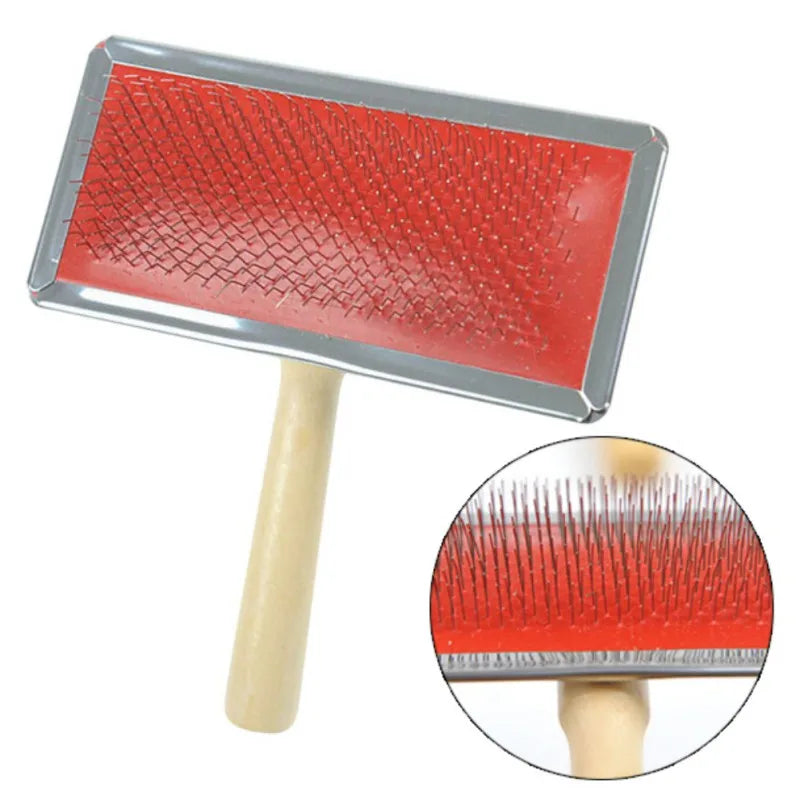 Pet Grooming Comb Wooden Handle Needle Comb Pet Brush Dog Beauty Comb Hair Brush Dog Comb Wooden Handle+Needle Comb