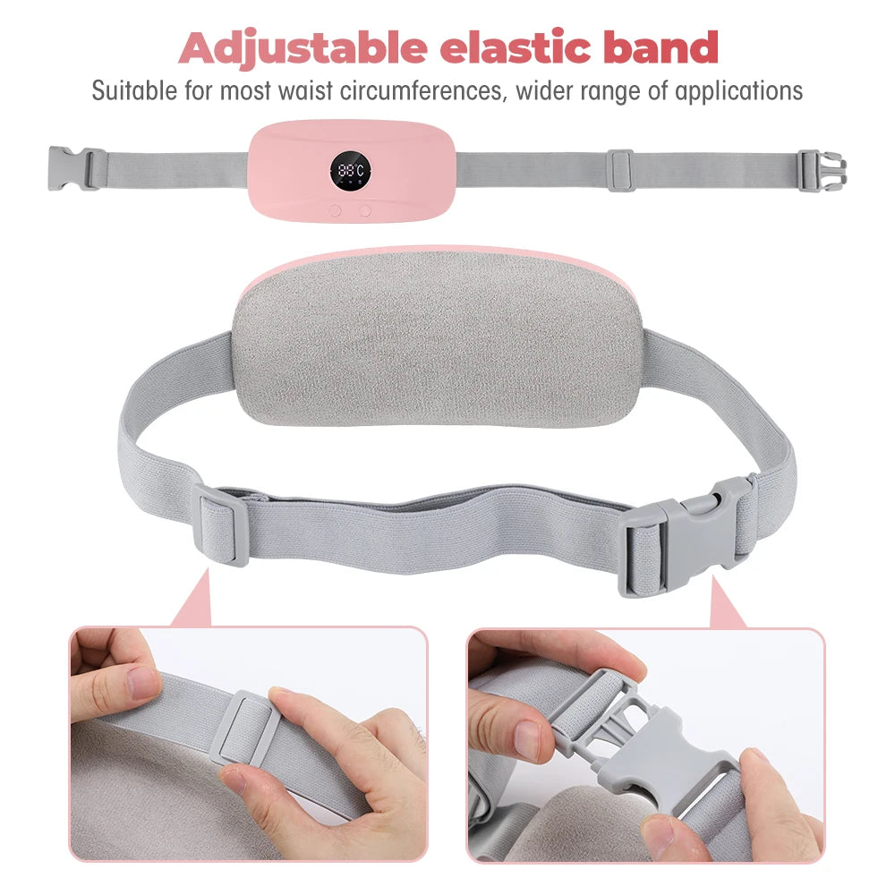 Electric Belly Massager 3 Gears Vibrating Heating Pad For Menstrual Waist Stomach Uterine Warm Belt Abdominal Muscle Massager