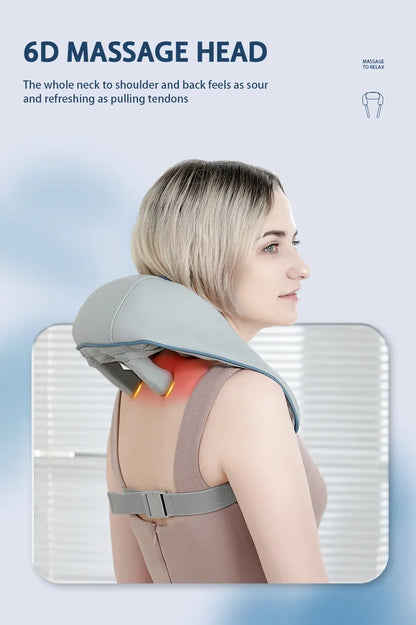 New Portable Mini Relaxer Dredge Kneading Smart Electric Wrap Heated Trapezius Muscle Neck Multifunctional Shiatsu Massage Shawl