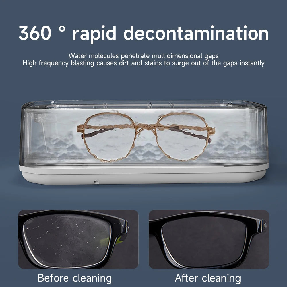 Ultrasonic Cleaning Machine Glasses Cleaning Machine Capacity 650ML Jewelry Braces Professional Cleaner Frequency Vibration