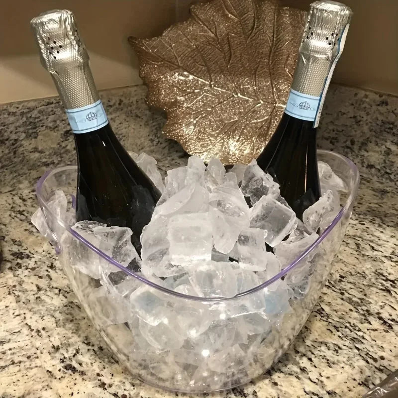 Transparent Ice Cube Storage Bucket Beer Wine Bucket Bar Ice Bucket Container Champagne Can Wine Bucket Champagne Beer Chiller