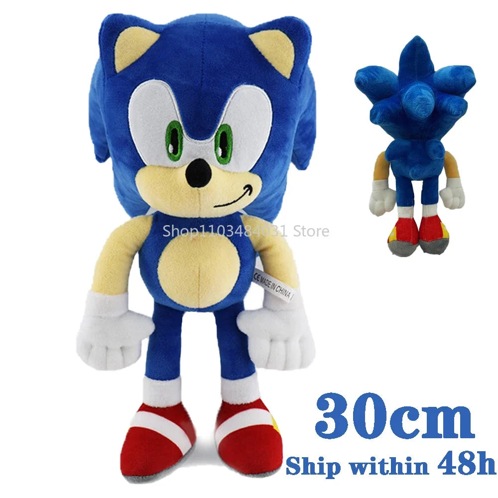 New 30CM Super Sonic Plush Toys The Hedgehog Amy Rose Knuckles Tails Cute Cartoon Soft Stuffed Doll Birthday Gifts for Children