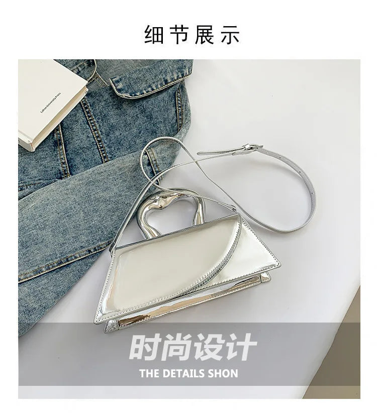 Shiny Leather Handbag And Purse Solid Color Designer Bags For Women Luxury Style Fashion Female Hand Bag High Quality Clutches