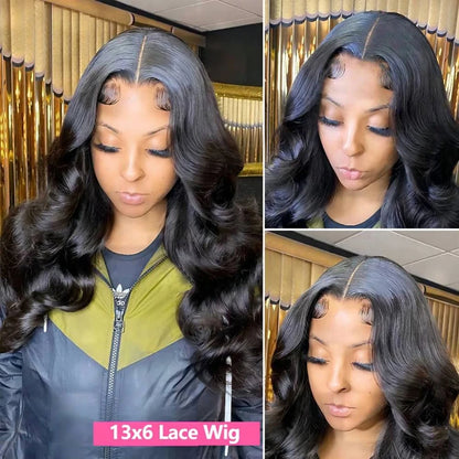 34 36 Inch Body Wave 13x4 Lace Front Wigs Human Hair 13x6 Transparent Lace Frontal Wigs 360 Lace Wigs PrePlucked For Women Bling