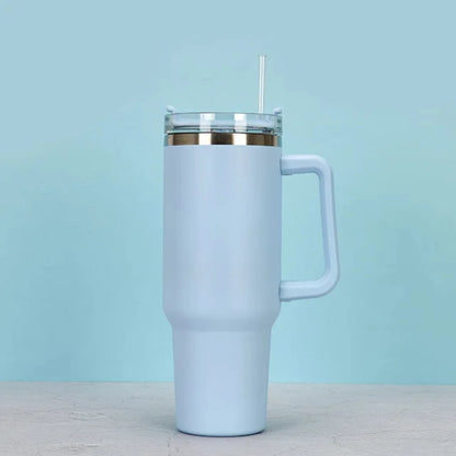 1200ml Stainless Steel Mug Coffee Cup Thermal Travel Car Auto Mugs Thermos 40 Oz Tumbler with Handle Straw Cup Drinkware  In