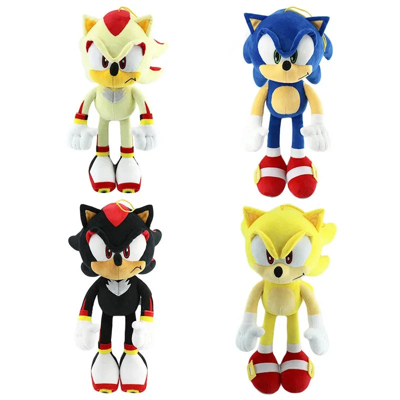 33CM High quality Sonic Plush Toy The Hedgehog Sonic Knuckles Tails Cute Cartoon Soft Stuffed Doll Birthday Gift for Children