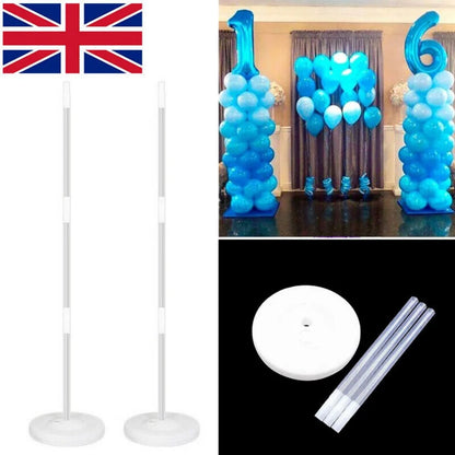 2 Set Balloon Arch Set Column Stand Base Frame Kit Wedding Birthday Party Decor~