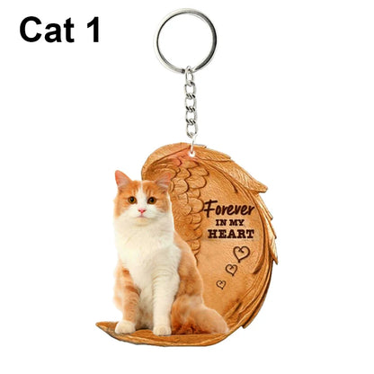 1 Piece 23 Style Dog Forever In My Heart  Angel Pendant Bag Key Chains Car Keychain Keyring  Pet Jewelry Gift For Women Girls