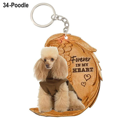 39 Style Cut Dog Forever In My Heart Angel Pendant Bag Keychain Car Key Chain Keyring Pet Jewelry Best Friends Gifts Accessories