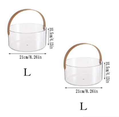 Transparent  Ice Bucket Desktop Storage Bucket Multifunctional Storage Box Creative Portable Basket Fruit Basket Pet Fruit Tray