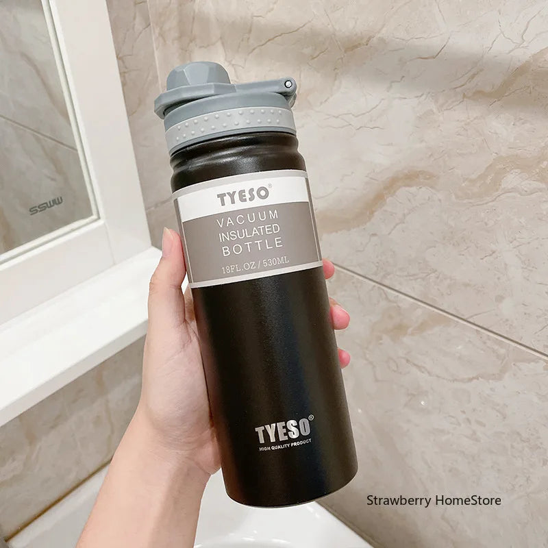 Tyeso 530/750ML Stainless Steel Thermos Bottle Portable Outdoor Sport Water Cup Keeps Cold and Heat High Capacity Thermos Bottle