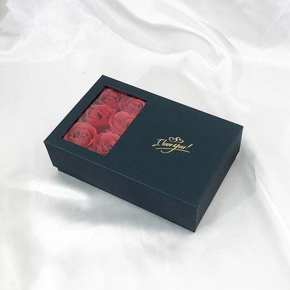 Rose Jewellery Box Couple Rings Necklace Set Gift Box Jewellery Party Accessories