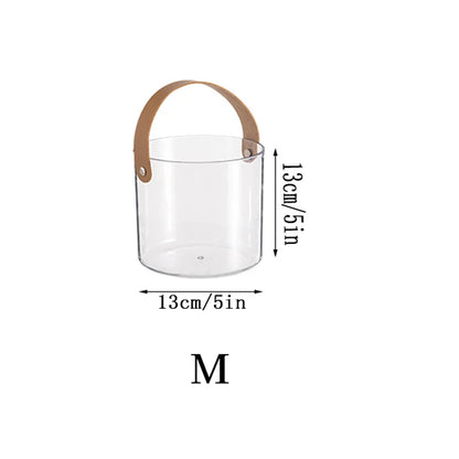 Transparent  Ice Bucket Desktop Storage Bucket Multifunctional Storage Box Creative Portable Basket Fruit Basket Pet Fruit Tray