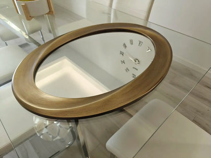 Oval Wall Mirror Beveled Edge Beautiful Curve Frame Accent Mirrors Baroque Gold Bathroom Mirror Vanity Mirror