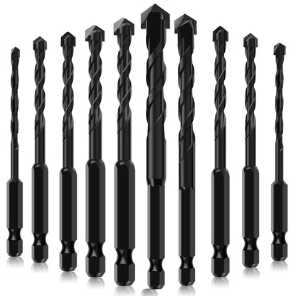 12PCS Concrete Drill Bit Set Masonry Drill Bit,Punching Drill Bit Cement Drill Bits for Concrete Brick Wall, Tile Glass Ceramic