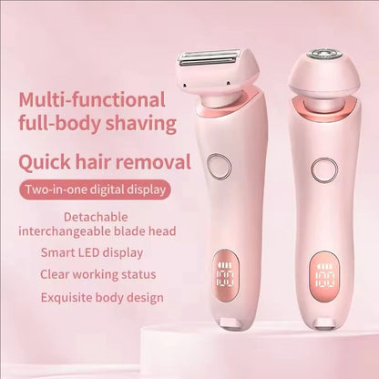 2-in-1 multi-purpose electric hair remover, portable body hair shaver for armpits, legs, bikini area, and private parts hairmer