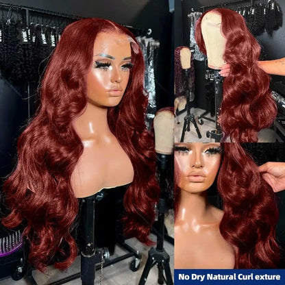 30 32 Inch Brazilian Reddish Brown 13x4 13x6 HD Lace Front Wigs Human Hair Body Wave 250% Colored Lace Frontal Wig For Women